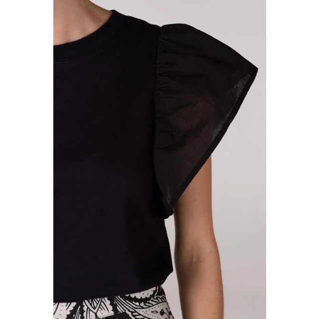Jansen Amsterdam Felipa shirt ruffled cap sleeve hs25 000999 HS25 - 000999 large