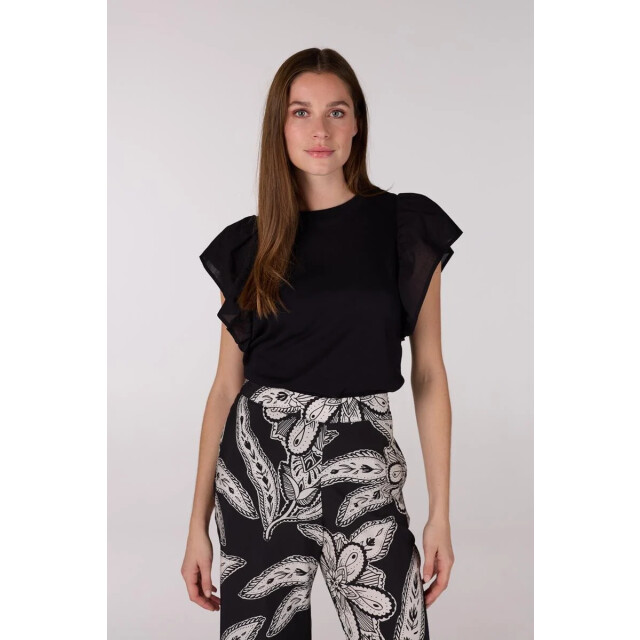 Jansen Amsterdam Felipa shirt ruffled cap sleeve hs25 000999 HS25 - 000999 large