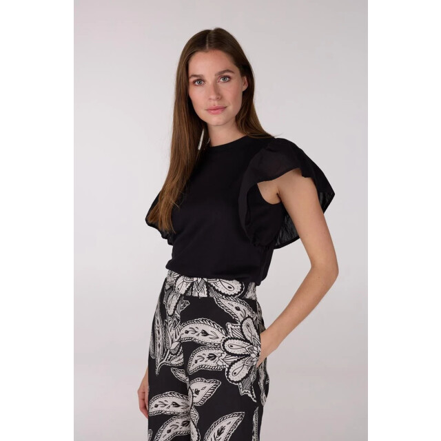 Jansen Amsterdam Felipa shirt ruffled cap sleeve hs25 000999 HS25 - 000999 large