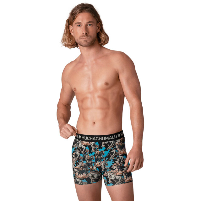 Muchachomalo Heren 12-pack boxershorts print/effen U-GOLDEN1010-17 large