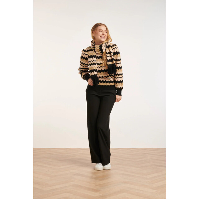 Smashed Lemon 55212 zigzag gebreide e sjaal met accenten | 55212-720-999 large
