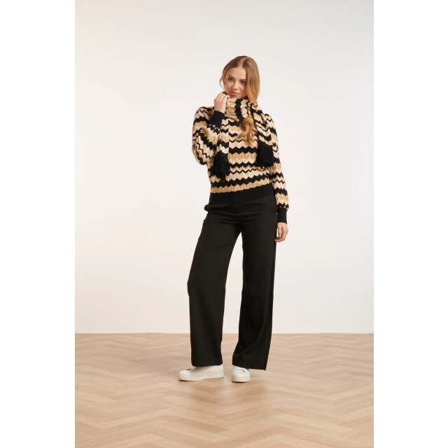 Smashed Lemon 55212 zigzag gebreide e sjaal met accenten | 55212-720-999 large