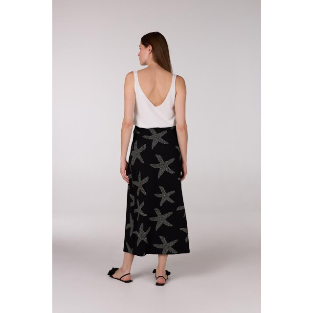 Jansen Amsterdam Fenja rok vsf690 long with slit black/ off white VSF690 large