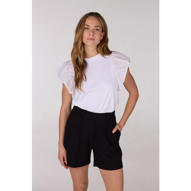 Jansen Amsterdam Felipa shirt co 129 ruffled cap sleeve wit CO 129 large