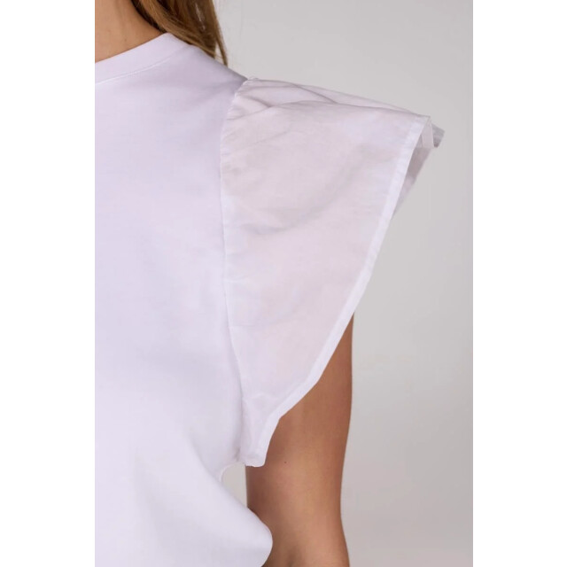 Jansen Amsterdam Felipa shirt co 129 ruffled cap sleeve wit CO 129 large