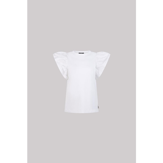 Jansen Amsterdam Felipa shirt co 129 ruffled cap sleeve wit CO 129 large