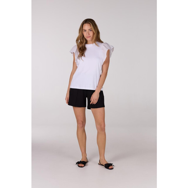 Jansen Amsterdam Felipa shirt co 129 ruffled cap sleeve wit CO 129 large