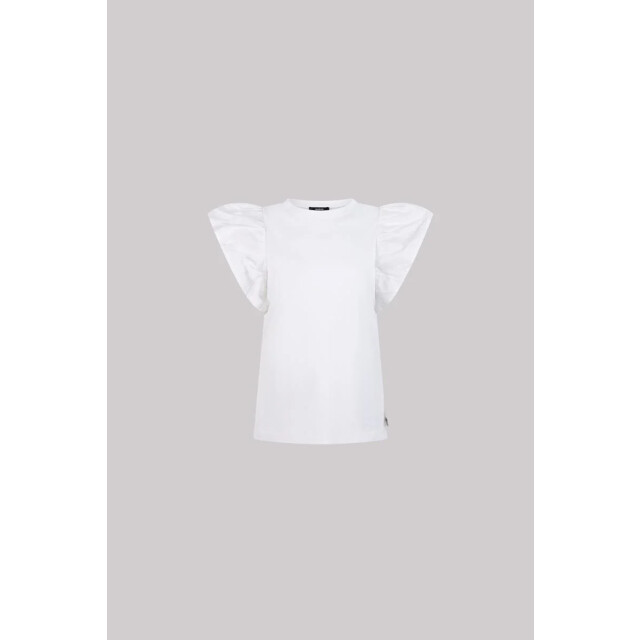 Jansen Amsterdam Felipa shirt co 129 ruffled cap sleeve wit CO 129 large
