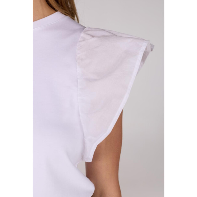 Jansen Amsterdam Felipa shirt co 129 ruffled cap sleeve wit CO 129 large