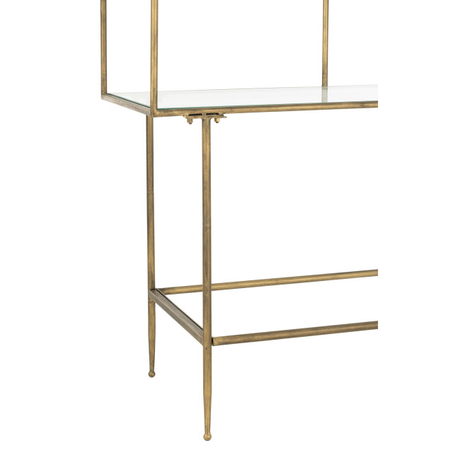 J-Line rek 3 legplanken metaal/glas goud 100x40x200cm 3000794 large