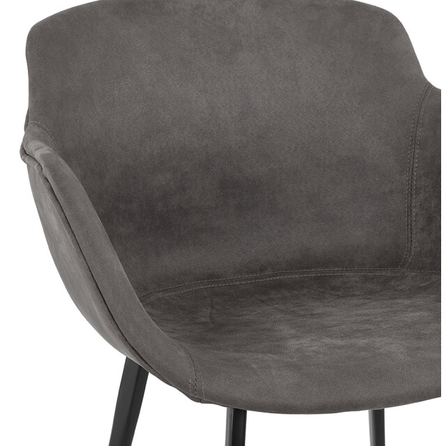 Alterego Stoel met armleuningen 'derby' in donker microvezel 3190775 large
