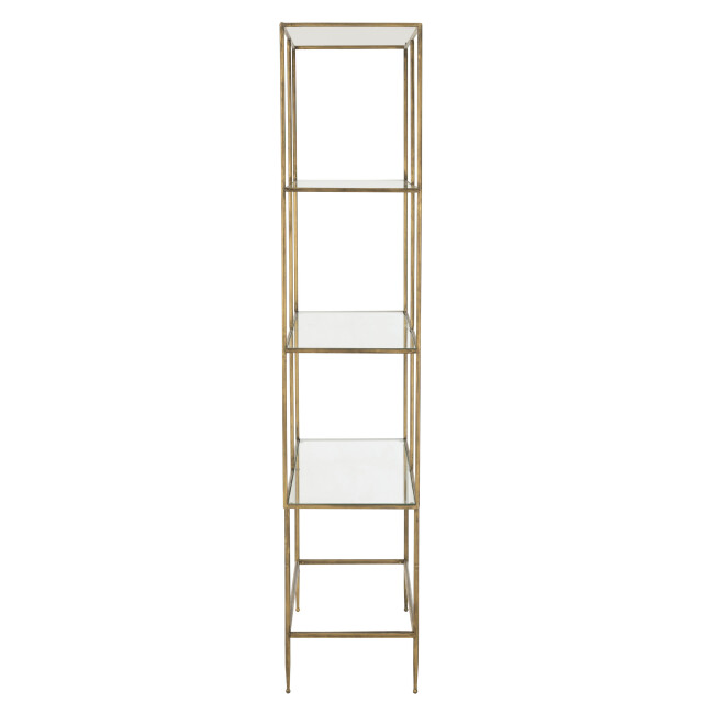 J-Line rek 3 legplanken metaal/glas goud 100x40x200cm 3000794 large