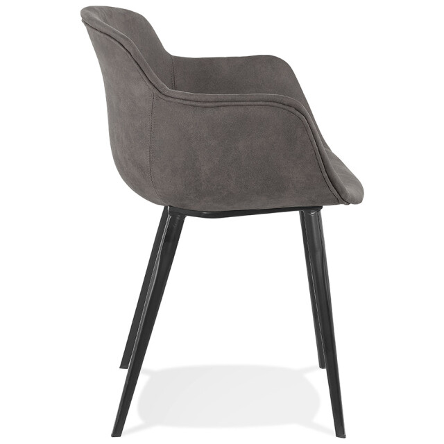 Alterego Stoel met armleuningen 'derby' in donker microvezel 3190775 large