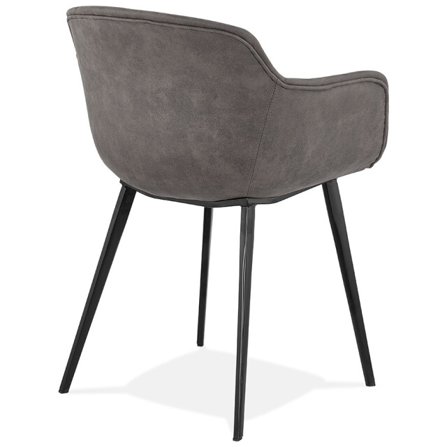 Alterego Stoel met armleuningen 'derby' in donker microvezel 3190775 large