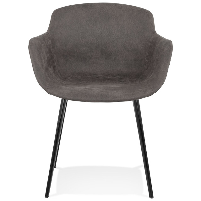 Alterego Stoel met armleuningen 'derby' in donker microvezel 3190775 large