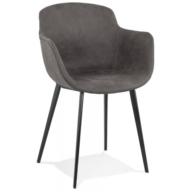 Alterego Stoel met armleuningen 'derby' in donker microvezel 3190775 large