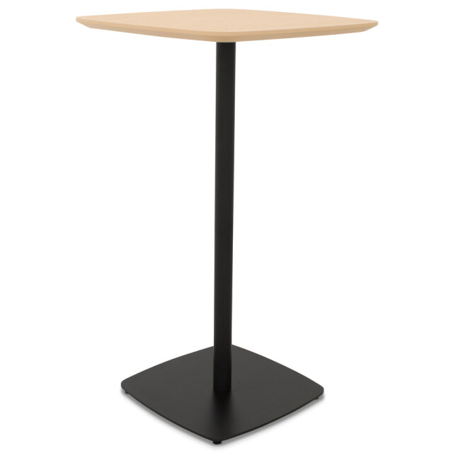 Alterego Hoge tafel 'patati' in hout met natuurlijke afwerking en zwart metaal 60x60 cm 3191259 large