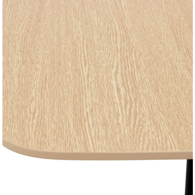 Alterego Hoge tafel 'patati' in hout met natuurlijke afwerking en zwart metaal 60x60 cm 3191259 large