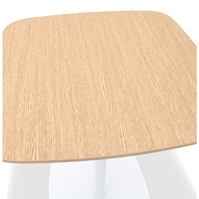 Alterego Hoge tafel 'patati' in hout met natuurlijke afwerking en wit metaal 60x60 cm 3191258 large