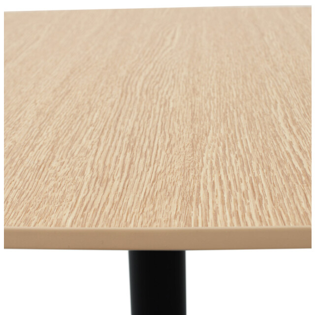 Alterego Hoge tafel 'patati' in hout met natuurlijke afwerking en zwart metaal 60x60 cm 3191259 large