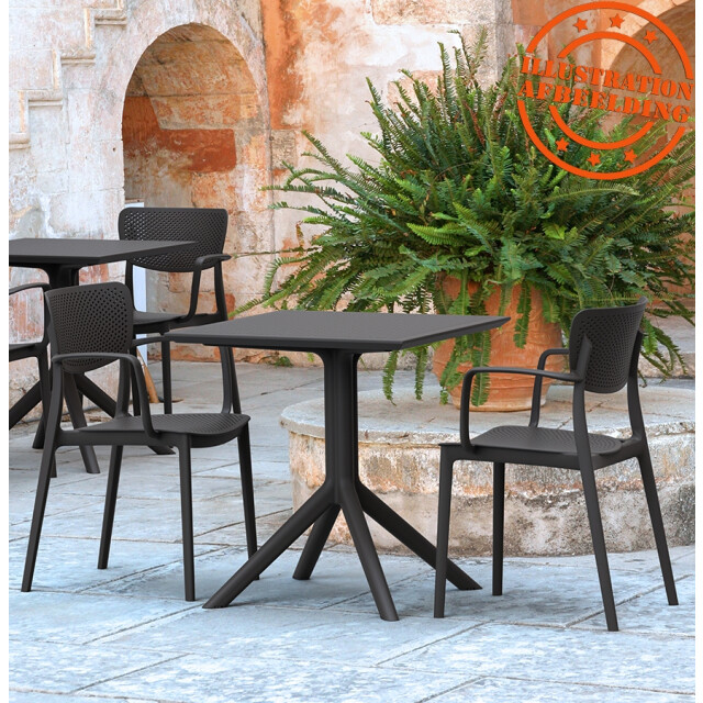 Alterego Geperforeerde stoel met armleuningen torina 54x53x82 cm 3190699 large