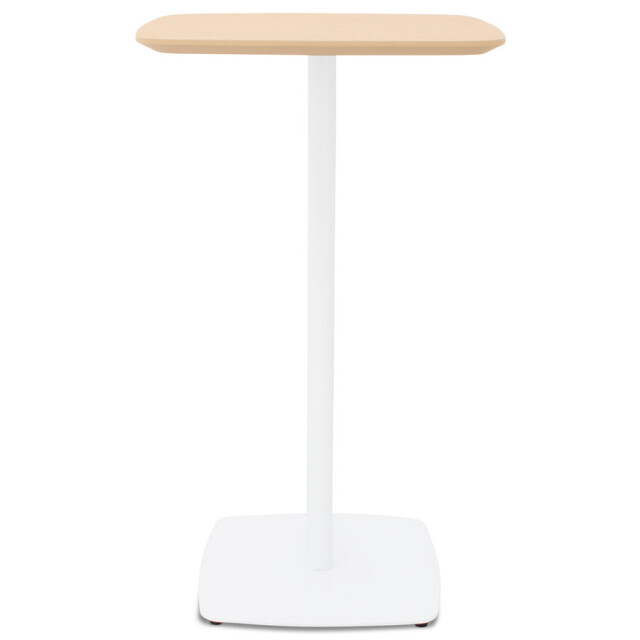 Alterego Hoge tafel 'patati' in hout met natuurlijke afwerking en wit metaal 60x60 cm 3191258 large
