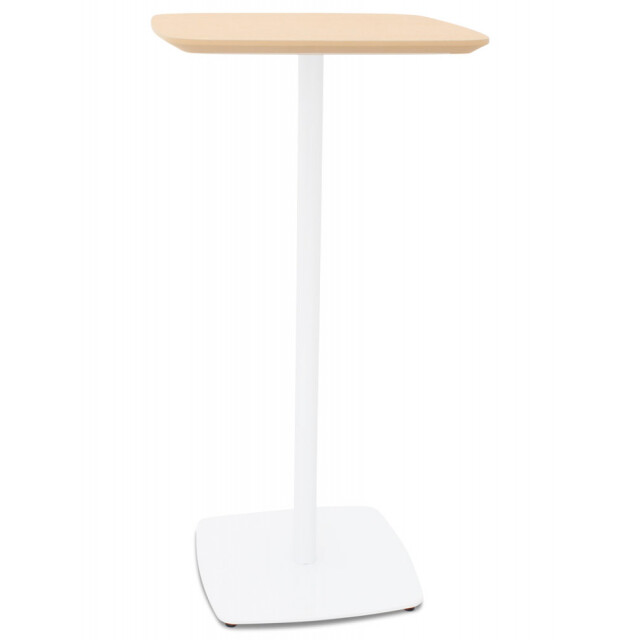 Alterego Hoge tafel 'patati' in hout met natuurlijke afwerking en wit metaal 60x60 cm 3191258 large