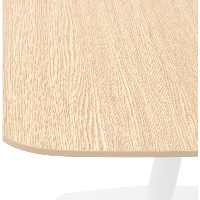 Alterego Hoge tafel 'patati' in hout met natuurlijke afwerking en wit metaal 60x60 cm 3191258 large