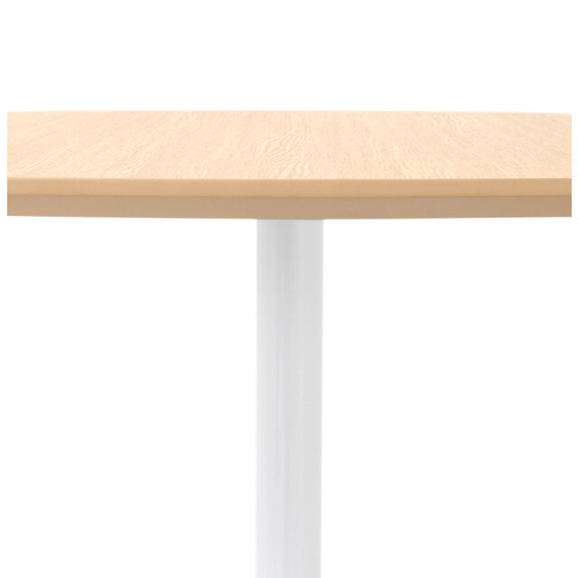 Alterego Hoge tafel 'patati' in hout met natuurlijke afwerking en wit metaal 60x60 cm 3191258 large