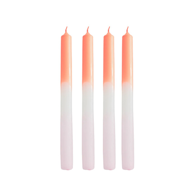 House Vitamin Candles- dip dye tapers neon orange/white/light pink s4 2,1x25 cm 2905239 large