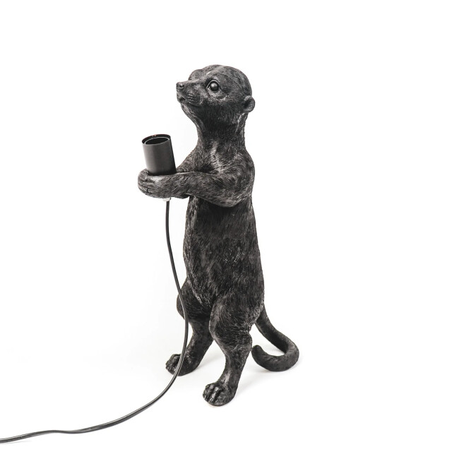 House Vitamin Table lamp meerkat polyresin black e27 -15x10x38cm 2880996 large