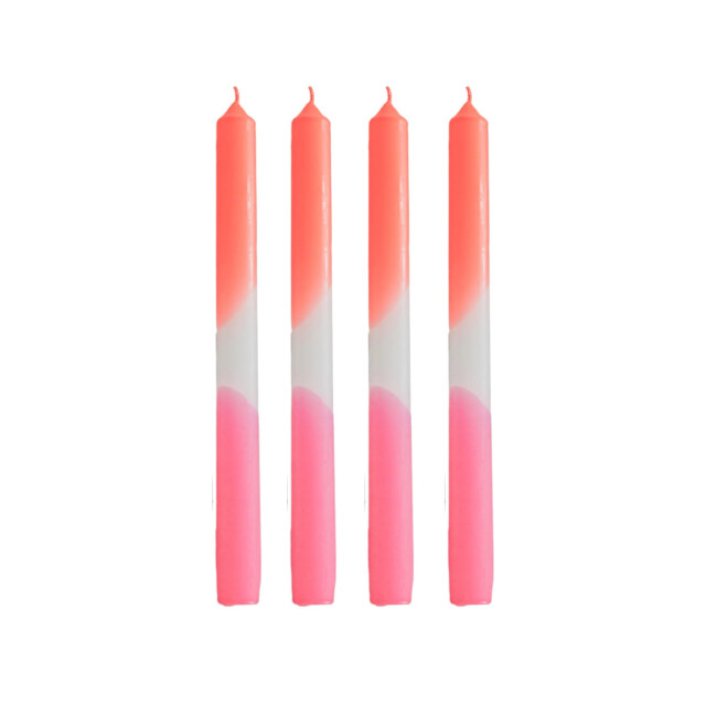 House Vitamin Candles- dip dye tapers -neon pink/white/neon red s4 -2,1x25 cm 2905243 large
