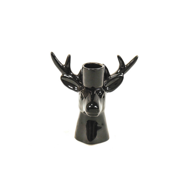 House Vitamin Candle holder reindeer ceramic black 11x6x11cm 3190562 large