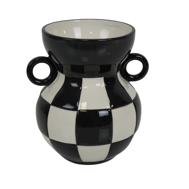 House Vitamin Vase jug ceramics black/white 14,5x14x17cm 3190402 large