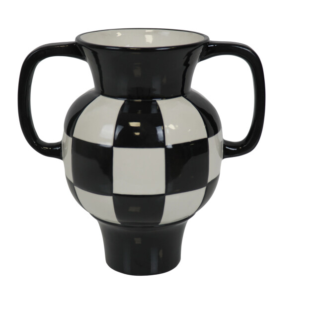 House Vitamin Vase jug ceramics black/white 22x14,5x22,5cm 3190404 large