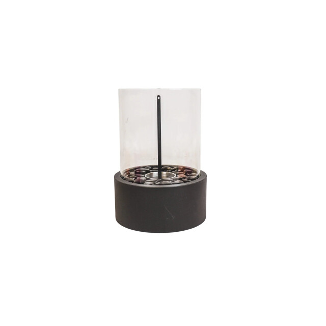 House Vitamin Table burner round metal/glass black 21x21x28 cm 3190263 large