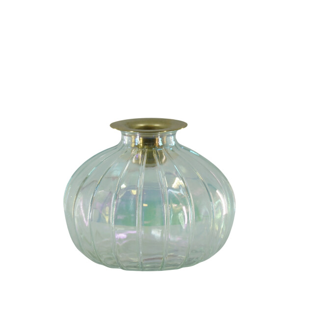 House Vitamin Candleholder- bottle glass/metal-rainbow/gold-11x11x8,5cm 3190453 large