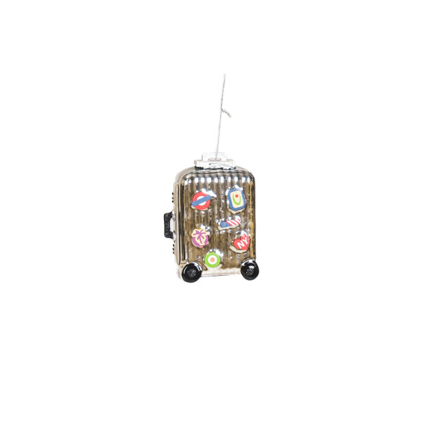 House Vitamin Xmas hanger suitcase glass silver 8x4x11,5cm 3190634 large