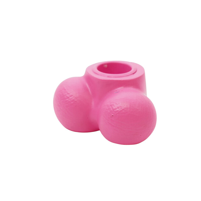 House Vitamin Candle holder scrotum polyresin pink 7,5x5,5x4cm 3190536 large