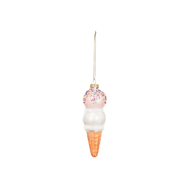 House Vitamin Xmas hanger ice cream glass pink/white 5x15cm 3190650 large