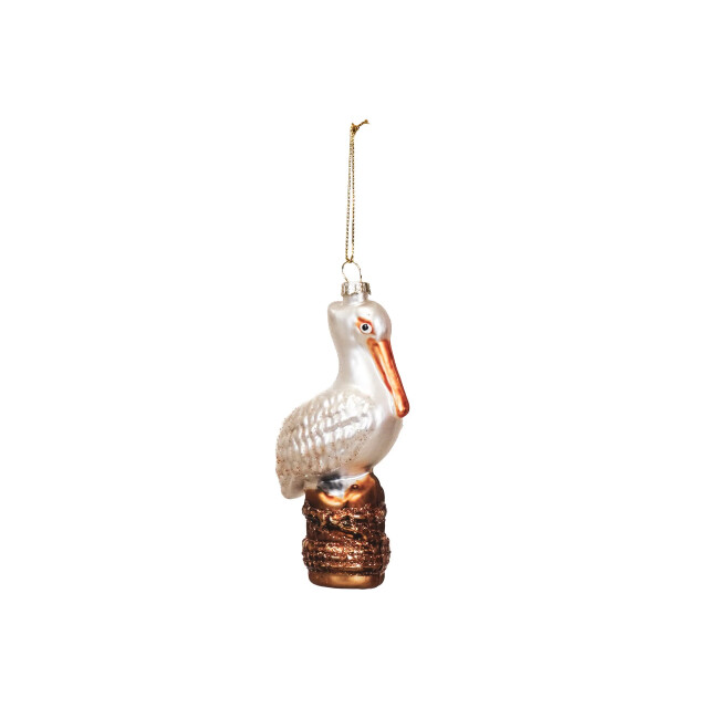 House Vitamin Xmas hanger pelican glass white 6,5x4x12,5cm 3190568 large