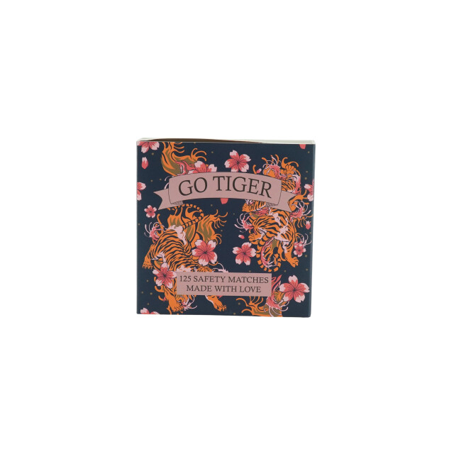 House Vitamin Matchbox lucifer box 'go tiger' blue/pink 11x11x3cm 3190250 large