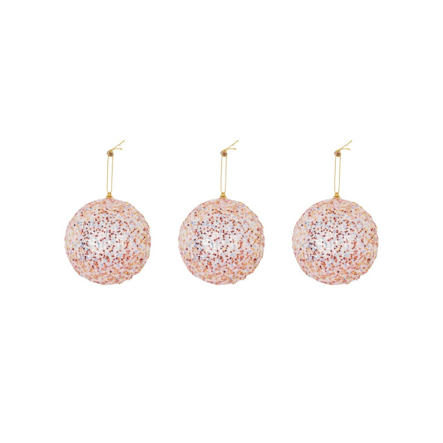 House Vitamin Xmas hangers- xmas balls- foam- pink glitter -s3- 10cm 3190388 large