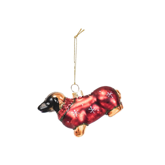 House Vitamin Xmas hanger tackle glass -brown/red 9x3,5x6cm 3190565 large