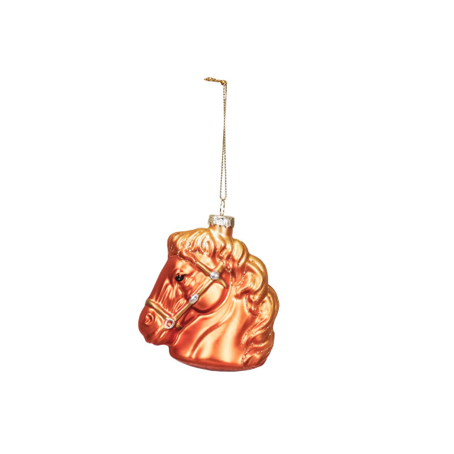 House Vitamin Xmas hanger horse glass brown 8,5x8,5x9cm 3190586 large
