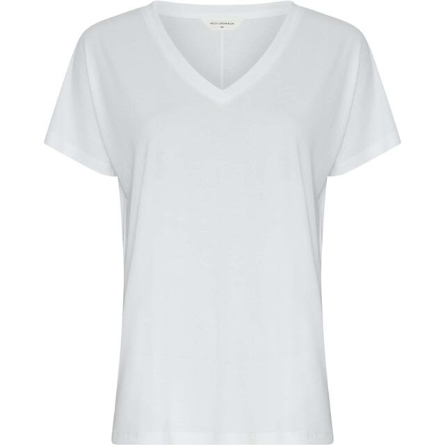 Moss Copenhagen Mschfenya modal v neck tee 18167-bright white large