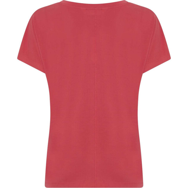 Moss Copenhagen Mschfenya modal v neck tee 18167-rose red large