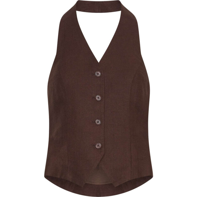 Moss Copenhagen Mschnaira claritta halterneck waistcoat 19056-fudge large