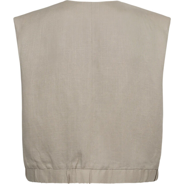 Copenhagen Muse Cmnatuli linen short waistcoat oyster grey 206233-9470 large