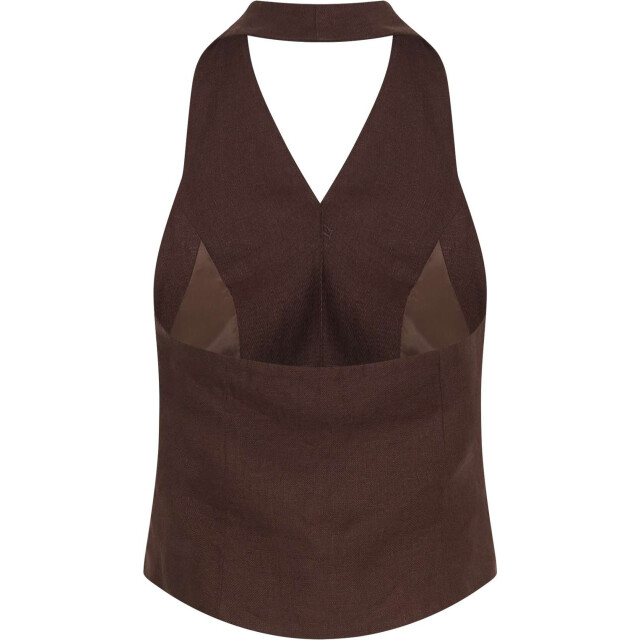 Moss Copenhagen Mschnaira claritta halterneck waistcoat 19056-fudge large